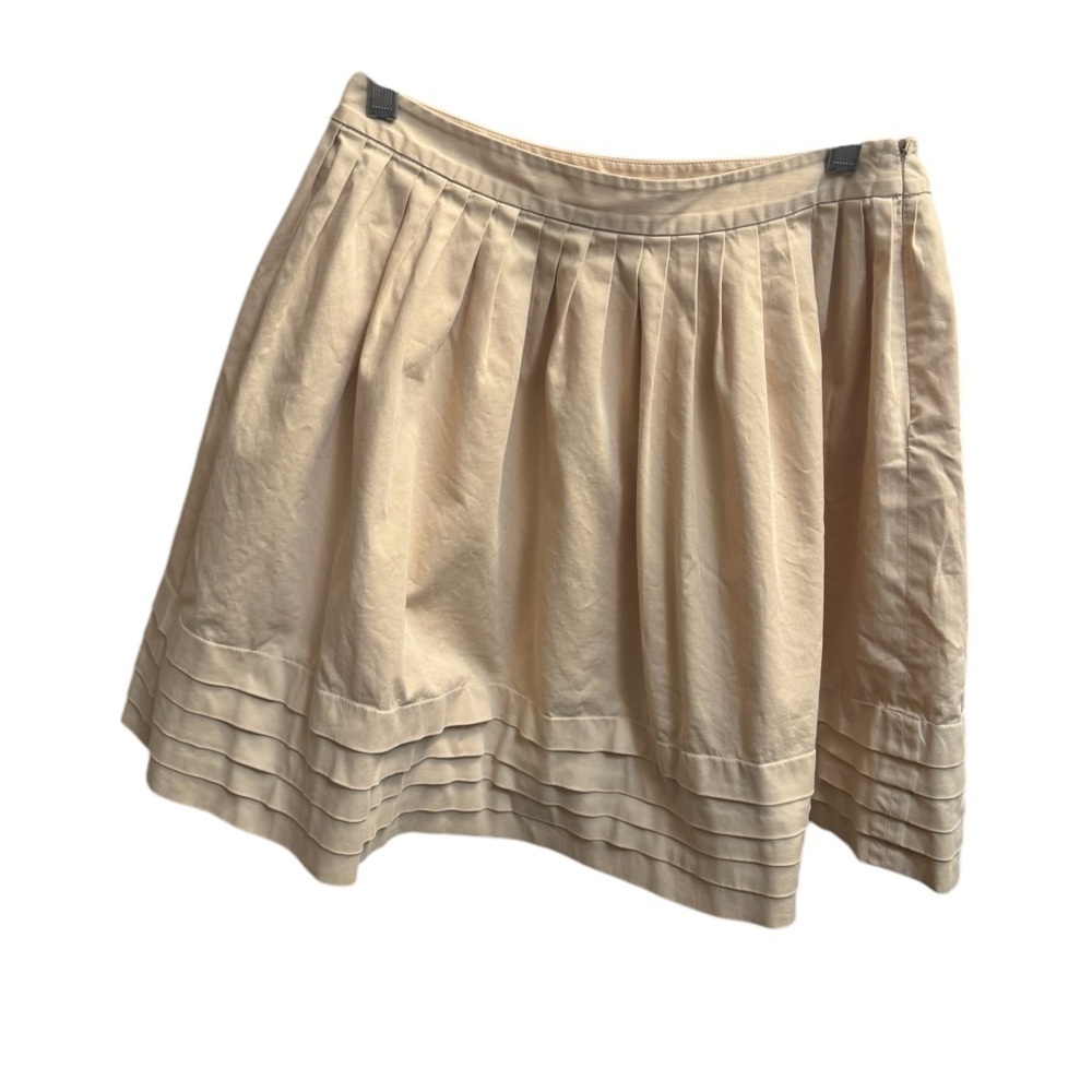 YARGICI Cotton Women’s Tan Cream Pleated Mini Skirt EUR Size 36 - Picture 1 of 16